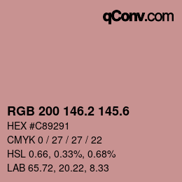 カラーコード: RGB 200 146.2 145.6 | qconv.com
