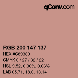 Farbcode: RGB 200 147 137 | qconv.com