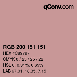 Color code: RGB 200 151 151 | qconv.com