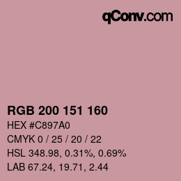 Color code: RGB 200 151 160 | qconv.com