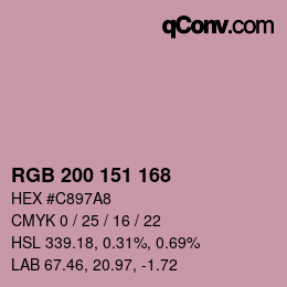 Color code: RGB 200 151 168 | qconv.com