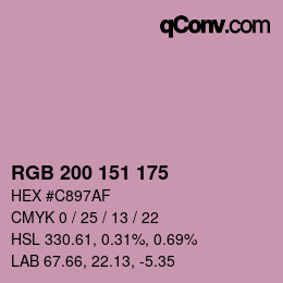 Color code: RGB 200 151 175 | qconv.com