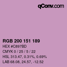 Color code: RGB 200 151 189 | qconv.com