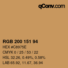 Color code: RGB 200 151 94 | qconv.com