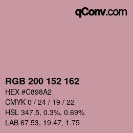 Color code: RGB 200 152 162 | qconv.com