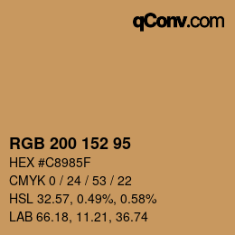Farbcode: RGB 200 152 95 | qconv.com