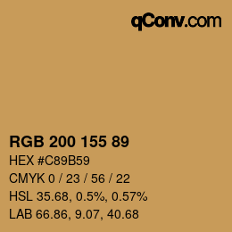 Farbcode: RGB 200 155 89 | qconv.com