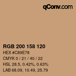 Farbcode: RGB 200 158 120 | qconv.com