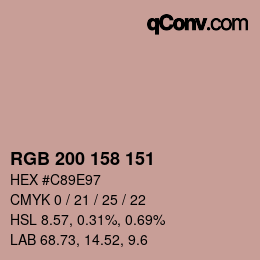 カラーコード: RGB 200 158 151 | qconv.com