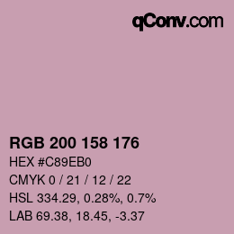 Color code: RGB 200 158 176 | qconv.com