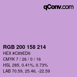 カラーコード: RGB 200 158 214 | qconv.com