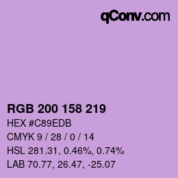 Color code: RGB 200 158 219 | qconv.com