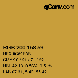 Farbcode: RGB 200 158 59 | qconv.com