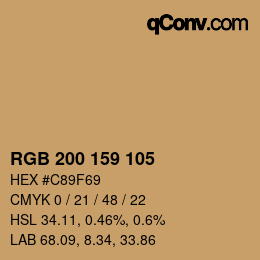 カラーコード: RGB 200 159 105 | qconv.com