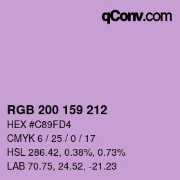 Color code: RGB 200 159 212 | qconv.com