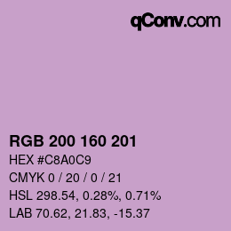 Color code: RGB 200 160 201 | qconv.com