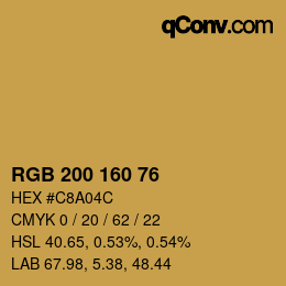 Farbcode: RGB 200 160 76 | qconv.com