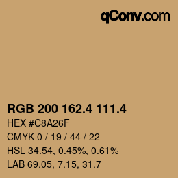 カラーコード: RGB 200 162.4 111.4 | qconv.com