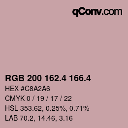 カラーコード: RGB 200 162.4 166.4 | qconv.com