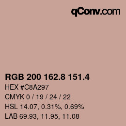 カラーコード: RGB 200 162.8 151.4 | qconv.com