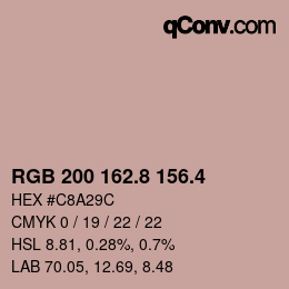 カラーコード: RGB 200 162.8 156.4 | qconv.com