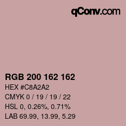 Color code: RGB 200 162 162 | qconv.com