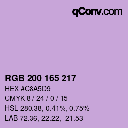 Color code: RGB 200 165 217 | qconv.com