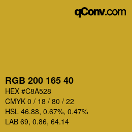 Farbcode: RGB 200 165 40 | qconv.com