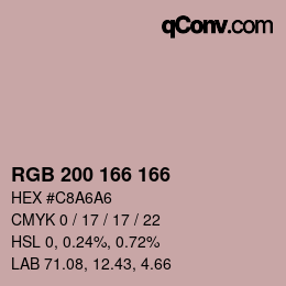 Color code: RGB 200 166 166 | qconv.com