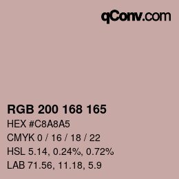 Farbcode: RGB 200 168 165 | qconv.com