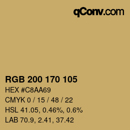 Color code: RGB 200 170 105 | qconv.com