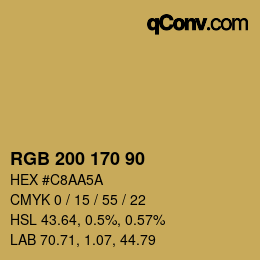 カラーコード: RGB 200 170 90 | qconv.com