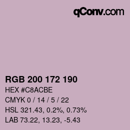 Color code: RGB 200 172 190 | qconv.com