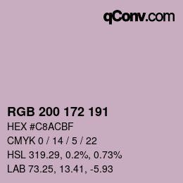 Color code: RGB 200 172 191 | qconv.com