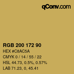 カラーコード: RGB 200 172 90 | qconv.com