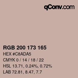 Farbcode: RGB 200 173 165 | qconv.com