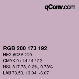 颜色代码: RGB 200 173 192 | qconv.com