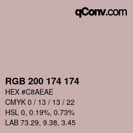 カラーコード: RGB 200 174 174 | qconv.com