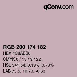 カラーコード: RGB 200 174 182 | qconv.com
