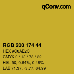 Farbcode: RGB 200 174 44 | qconv.com