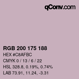 Color code: RGB 200 175 188 | qconv.com