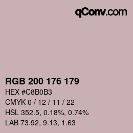 カラーコード: RGB 200 176 179 | qconv.com
