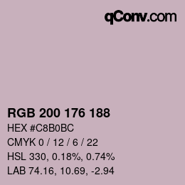 Color code: RGB 200 176 188 | qconv.com
