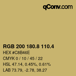 カラーコード: RGB 200 180.8 110.4 | qconv.com