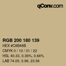 Farbcode: RGB 200 180 139 | qconv.com