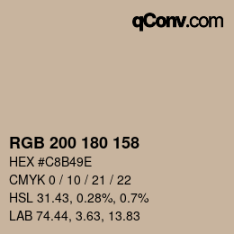 Farbcode: RGB 200 180 158 | qconv.com