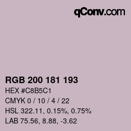 颜色代码: RGB 200 181 193 | qconv.com