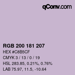 Color code: RGB 200 181 207 | qconv.com