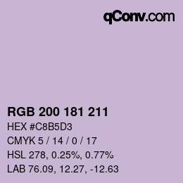 カラーコード: RGB 200 181 211 | qconv.com