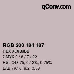 颜色代码: RGB 200 184 187 | qconv.com